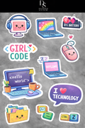 computer themed sticker set (2pc)