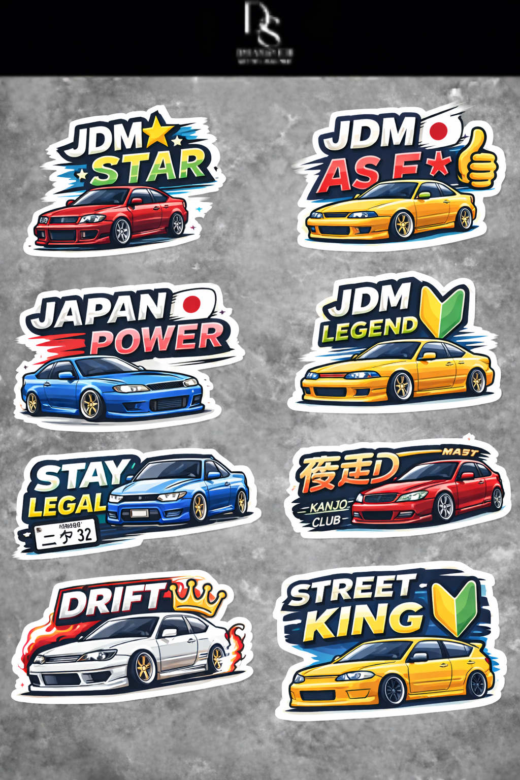 JDM style stickers (2pc)