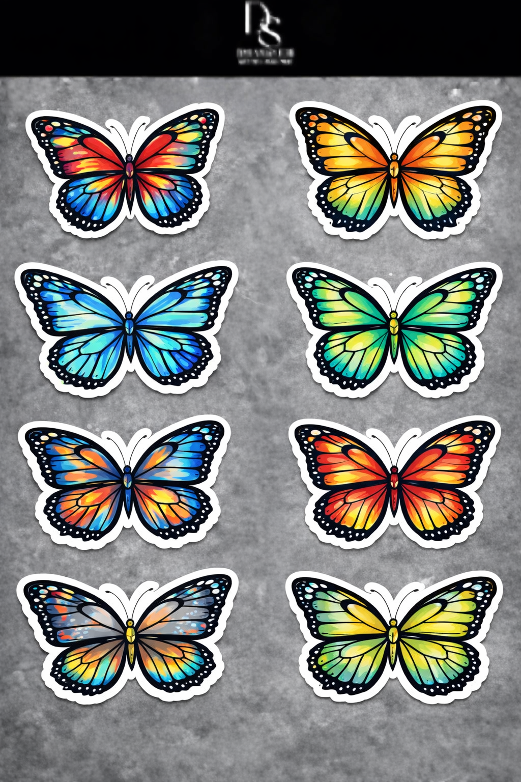 Butterfly sticker sheet (2pc)