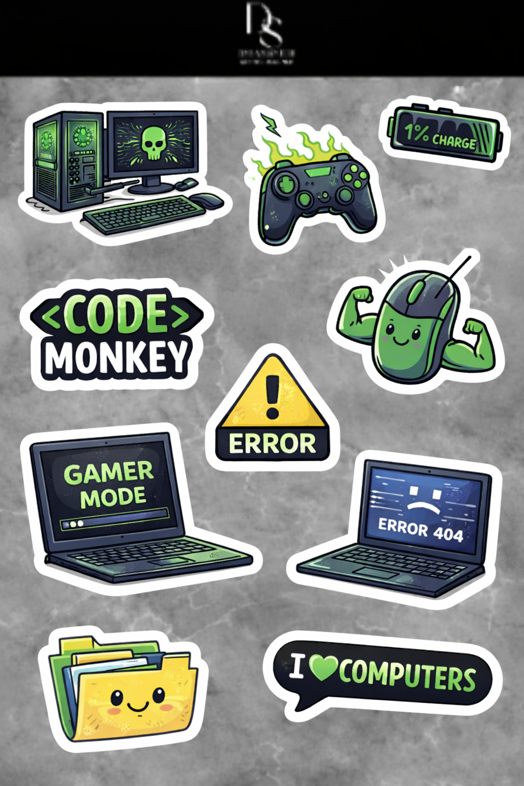 computer sticker set 2 (2pc)
