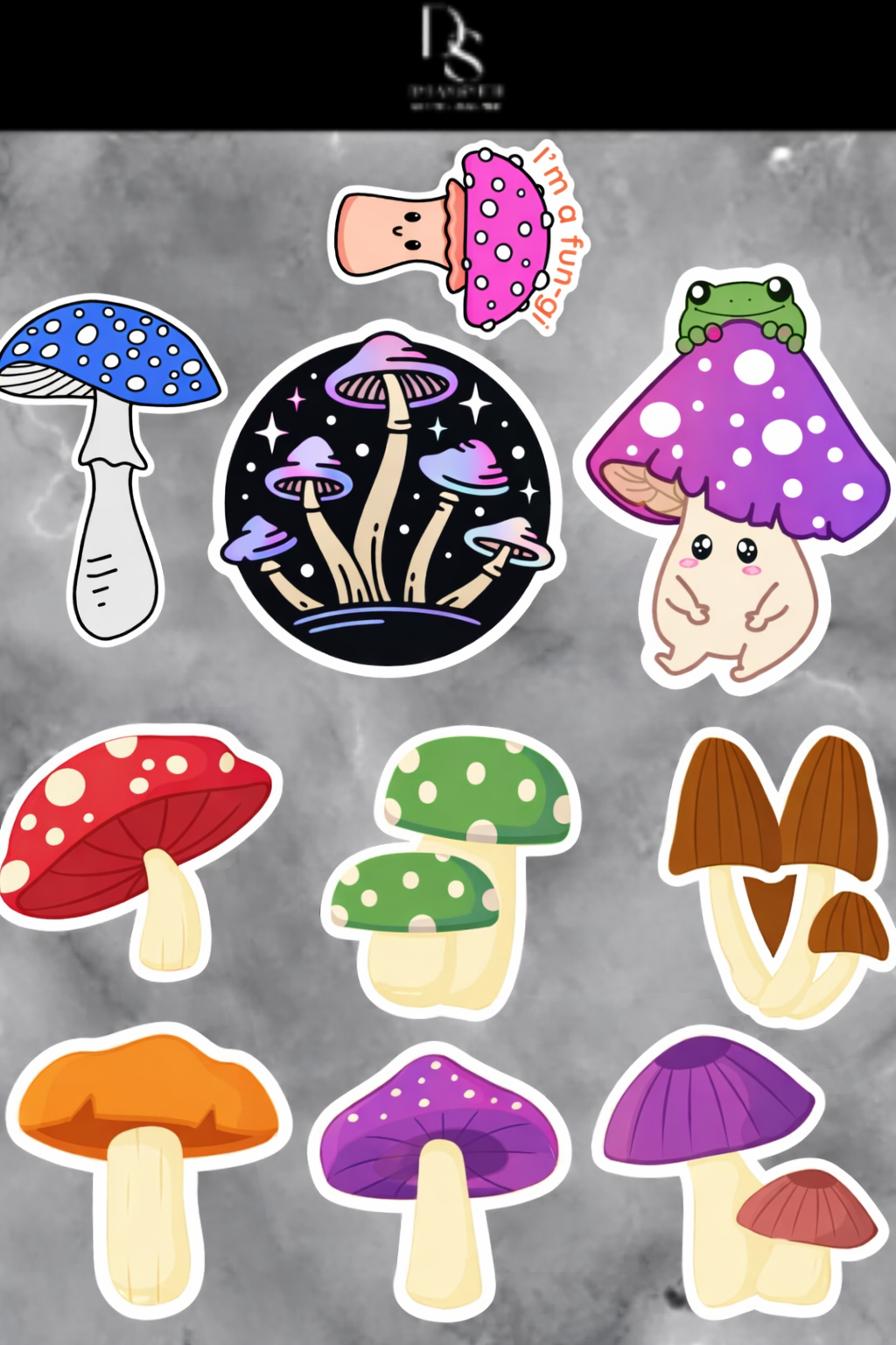 Mushroom sticker set (2pc)