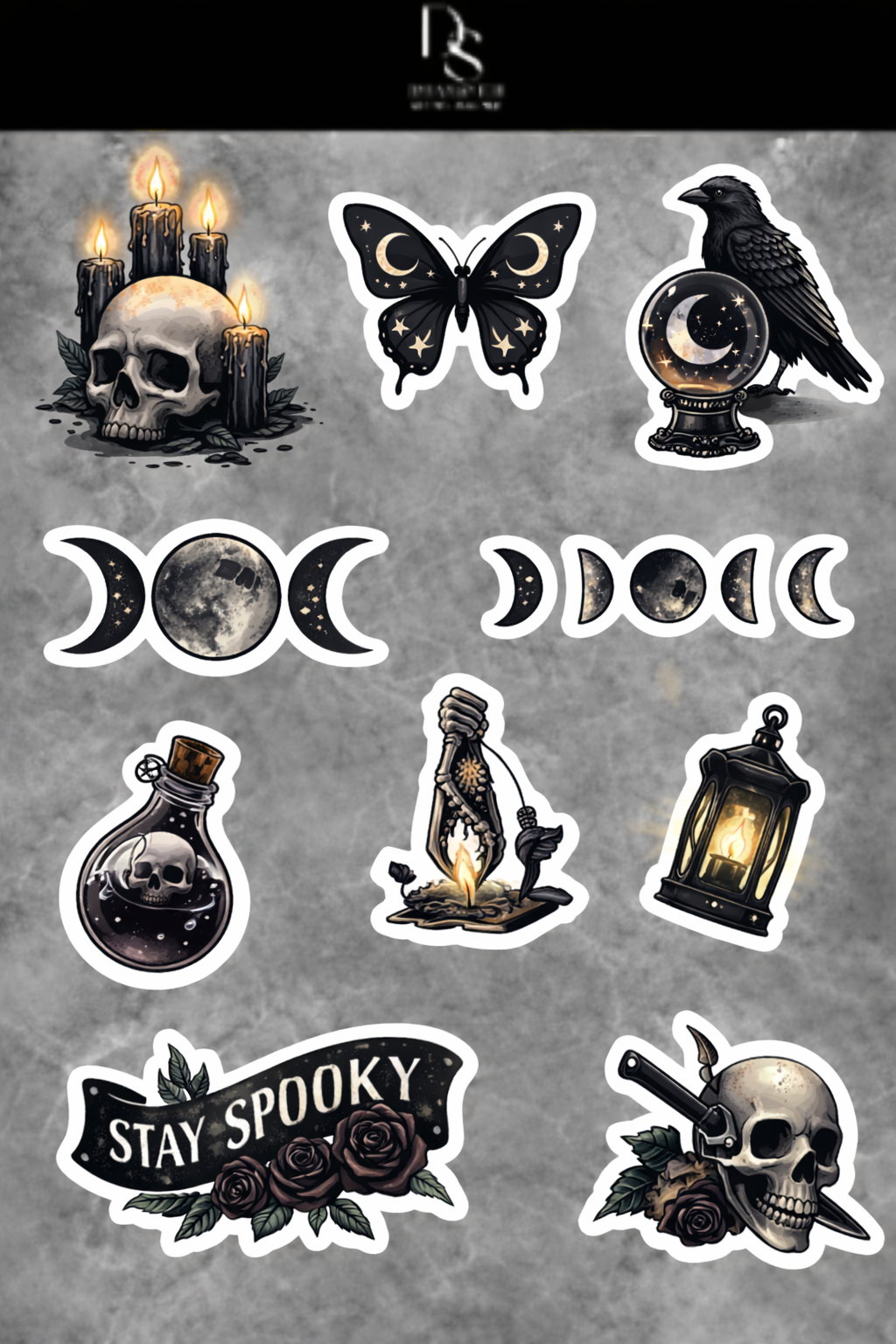 Dark themed stickers (2pc)
